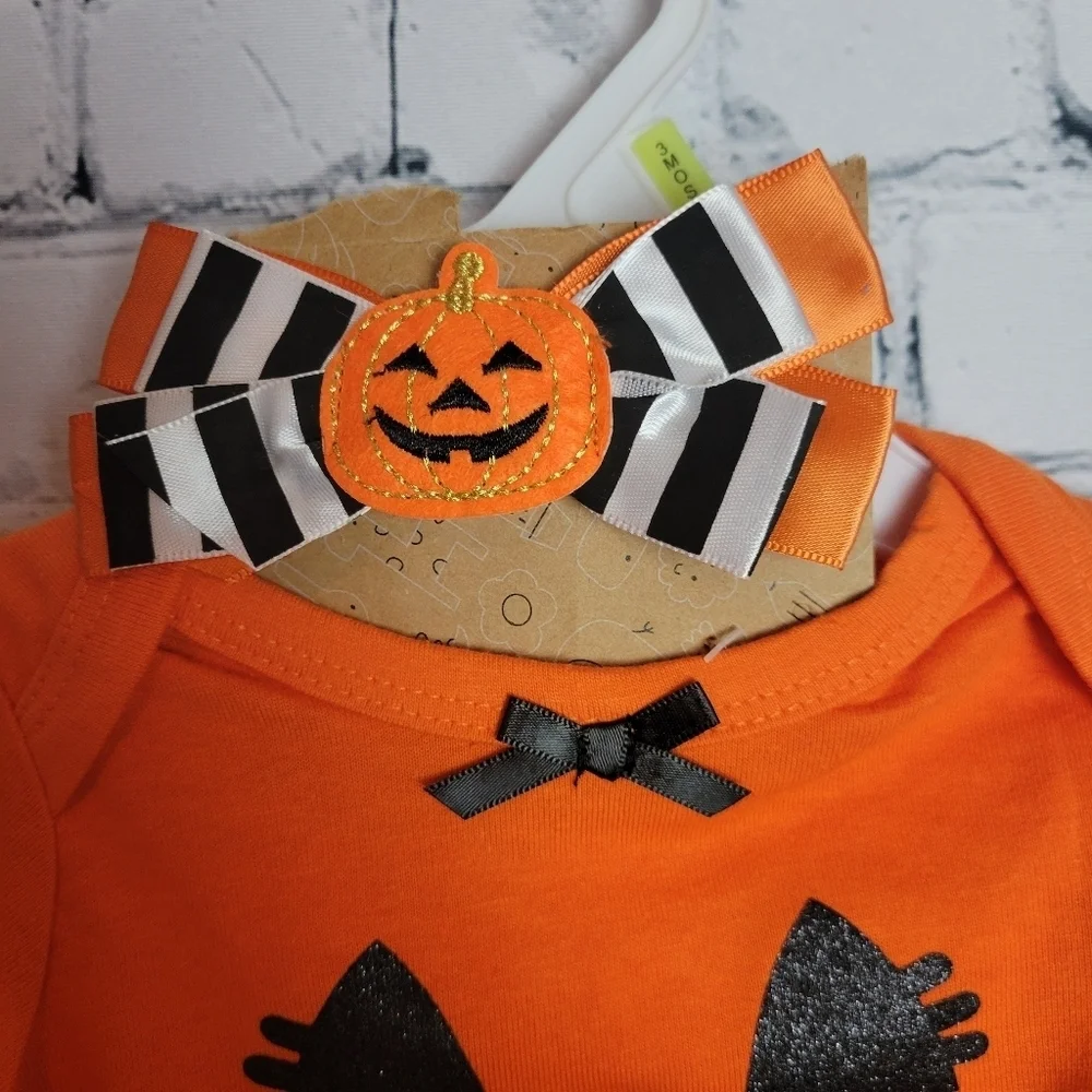 NWT Baby Essentials Size 3M Orange Pumpkin Tutu Costume